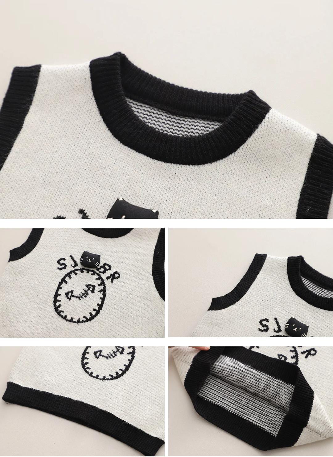 🕒 Cute Clock Bear Outfit – with White Inner  🐾