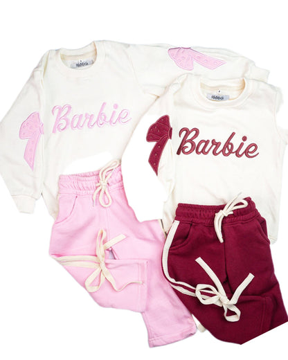 Barbie Bow Sweatshirt & Trouser Set 🎀💕❄️